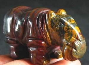 Colorful Tiger Iron Jasper Hippopotamus 