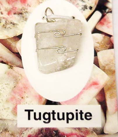 Tugtupite Wire Wrapped Pendants