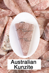 Australian Kunzite Wire Wrapped Stone Pendants