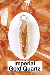 Imperial Gold Quartz Wire Wrapped Stone Pendants