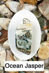 Ocean Jasper Wire Wrapped Stone Pendants