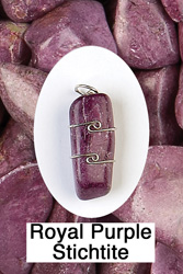 Royal Purple Stichtite Wire Wrapped Pendants