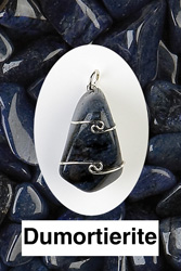 Dumortierite Wire Wrapped Stone Pendants