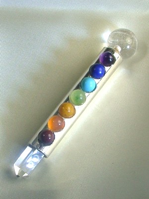 Seven stone chakra wand 