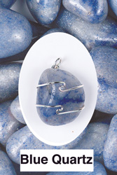 Blue Quartz Wire Wrapped Stone Pendants