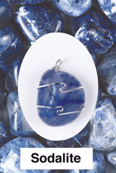 Sodalite Wire Wrapped Stone Pendants