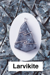 Larvikite Wire Wrapped Stone Pendants