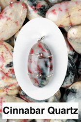 Cinnabar Quartz Wire Wrapped Stone Pendants