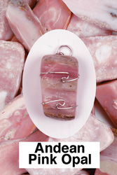 Andean Pink Opal Wire Wrapped Stone Pendants