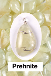 Prehnite Wire Wrapped Stone Pendants