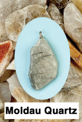 Moldau Quartz Wire Wrapped Stone Pendants