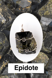 Epidote Wire Wrapped Pendant