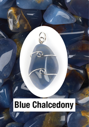 Blue Chalcedony Wire Wrapped Pendants