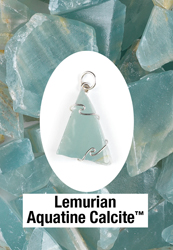 Lemurian Aquatine Calcite Wire Wrapped Pendants