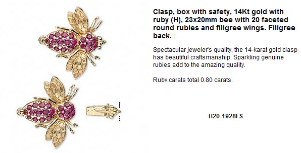 14K Gold And Ruby Clasps For Chains
