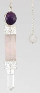 3 Piece Rose Quartz Pendulum