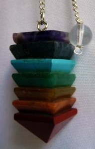 Seven Chakra Stone Pyramid Pendulum