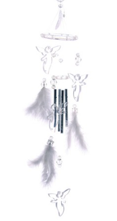 Angel Wind Chime with Feathers 