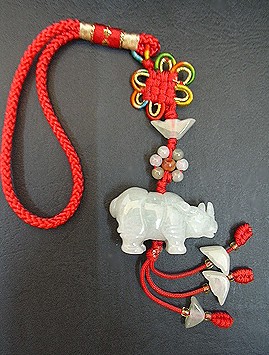Protective Double Horn Rhinoceros Amulet 