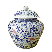 Auspicious 8-Carps Rice Urn for Abundance