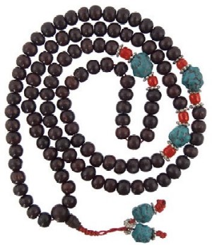Mala Prayer Beads Rosewood and Turquoise 