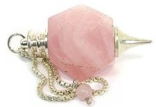 Multi Faceted Rose Quartz Gemstone Pendulum