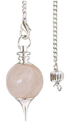 Sephoroton Rose Quartz Gemstone and Metal Pendulum