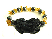 The Flamboyant Onyx Pi Yao Citrine Bracelet to Turn Bad Luck to Good Luck