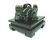 Powerful Dzi Pi Yao on Stand - Wealth Absorber and Protector 