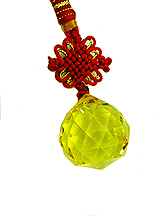 30mm Faceted Crystal Ball - Yellow