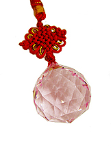 30mm Faceted Crystal Ball - Pink