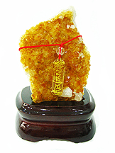 Natural Citrine Geode with Mantras 