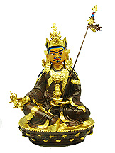 Bronze Padmasambhava with Gold Leaf 