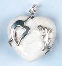 LILY And HEART Pendant with Scolecite (25mm)