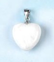 Scolecite Polished Heart 15mm Pendants