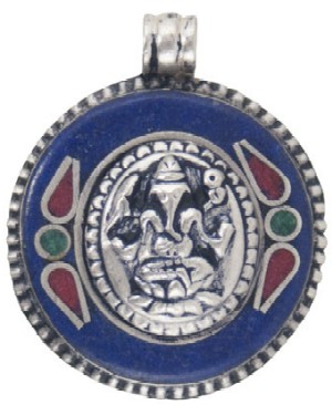 Tibetan Brass Pendant Ganesha 