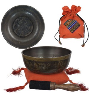 Tibetan Singing Bowl Set 8 Auspicious Symbols 