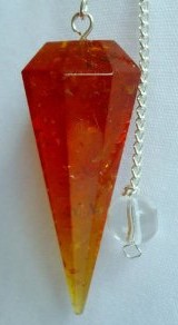 Faceted Amber Pendulum 