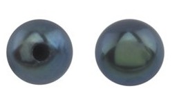 Black Freshwater Cultured Half-Drilled Round Pearl Pairs
