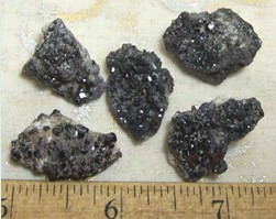 Black Melanite Garnet Clusters 