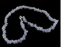 Blue Lace Agate Gemstone Chip Necklace