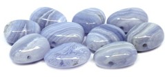 Blue Lace Agate Drilled Tumble Stone
