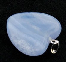 Blue Lace Agate Heart Pendant