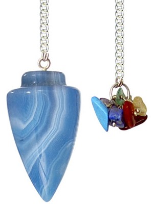 CURVED BLUE ONYX Chakra CHIPS Pendulums 
