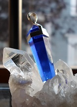 Siberian blue quartz shop pendant