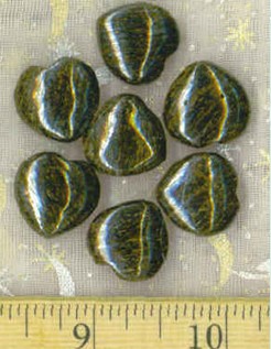 Bronzite Puffy Drilled Heart Beads
