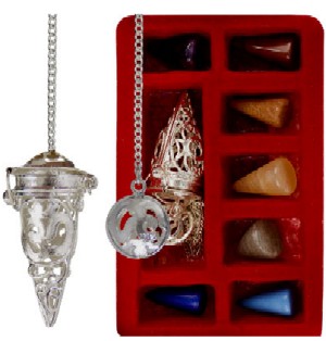 Cage Pendulum Set with 7 Chakras Om