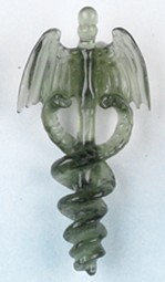 Moldavite Caduceus Carving