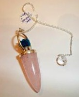 Rose Quartz And Cavansite pendulum