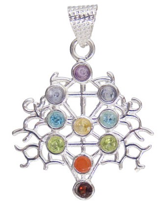 chakra tree of life pendants